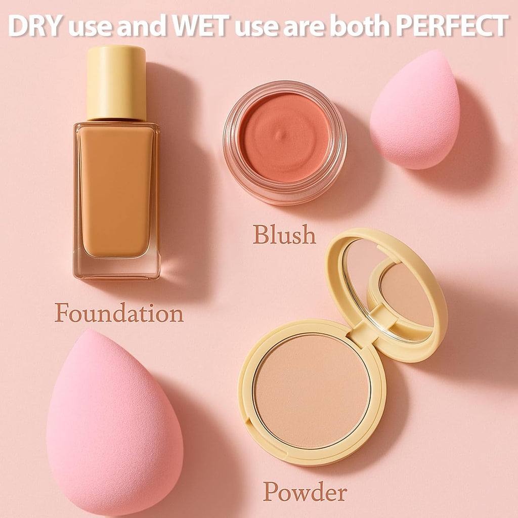 Makeup Sponge Set Blender Sponges 7 Pcs for Liquid, Cream, and Powder, Latex Free, Multi colored Beauty Sponges with 1 Mini Sponge, Vegan & Cruelty-Free