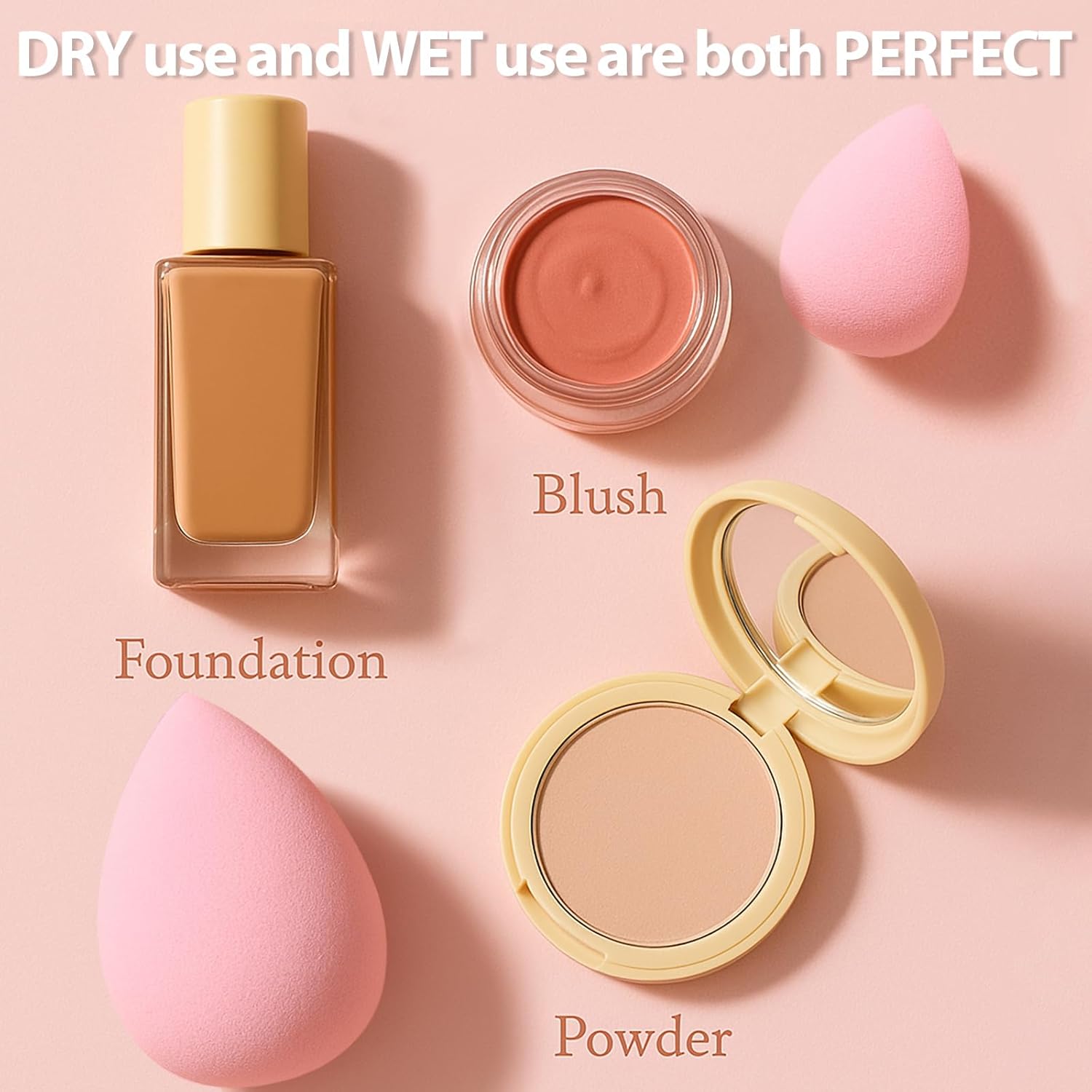 Makeup Sponge Set Blender Sponges 7 Pcs for Liquid, Cream, and Powder, Latex Free, Multi colored Beauty Sponges with 1 Mini Sponge, Vegan & Cruelty-Free
