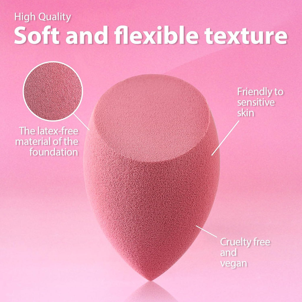 Makeup Sponge Set Blender Sponges 7 Pcs for Liquid, Cream, and Powder, Latex Free, Multi colored Beauty Sponges with 1 Mini Sponge, Vegan & Cruelty-Free