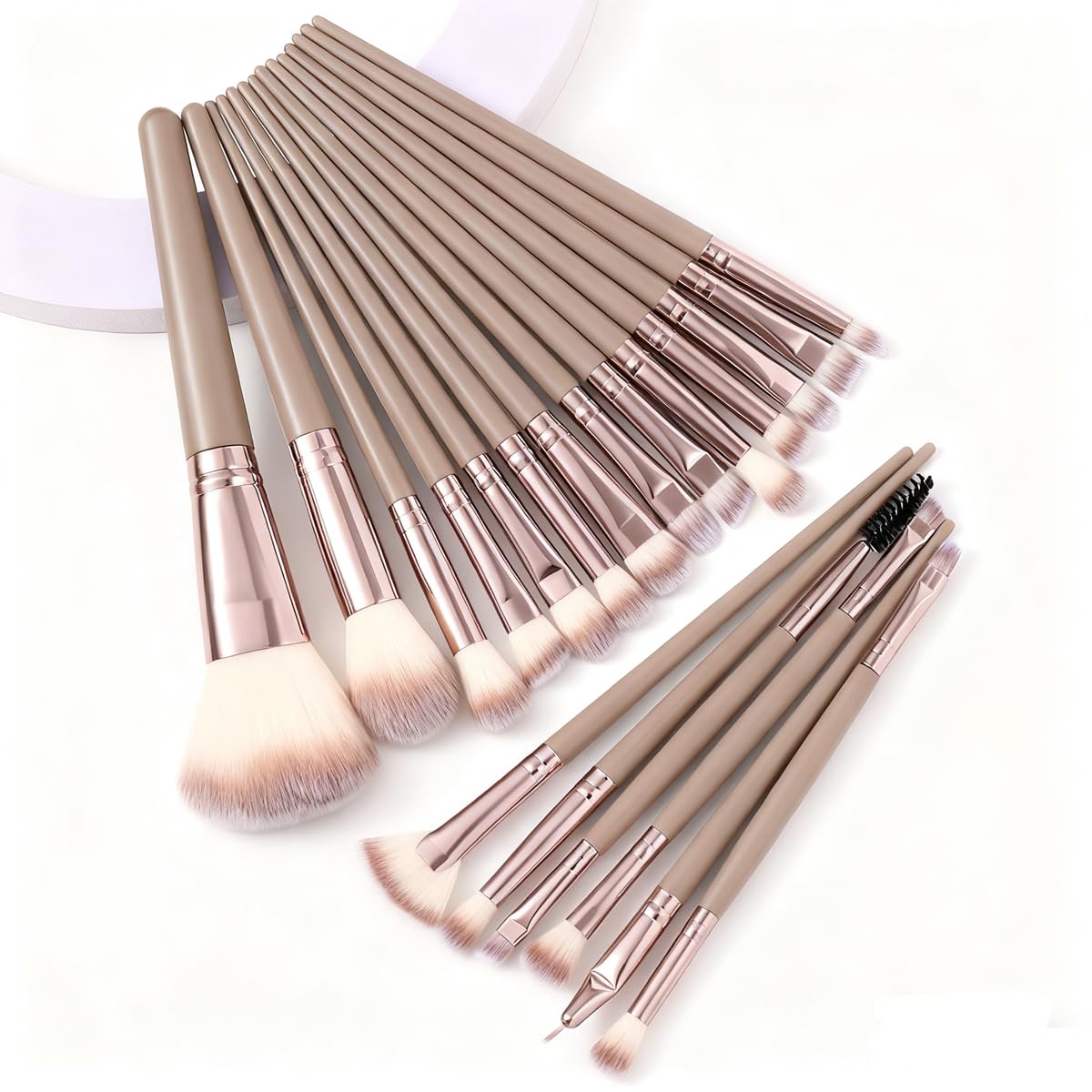 Pack of 20pcs Cosmetic Eye Shadow Sponge Eyeliner Eyebrow Lip Nose Foundation Powder Makeup Brushes Sets (purple)