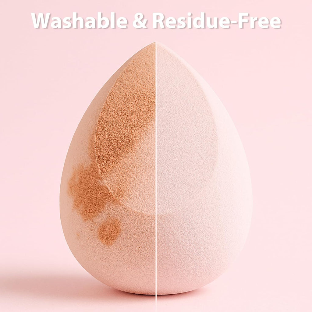 Makeup Sponge Set Blender Sponges 7 Pcs for Liquid, Cream, and Powder, Latex Free, Multi colored Beauty Sponges with 1 Mini Sponge, Vegan & Cruelty-Free